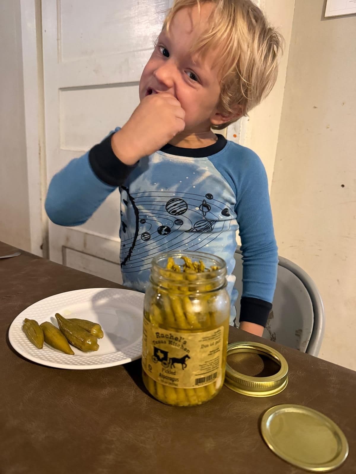 Chet loves pickled Okra!
